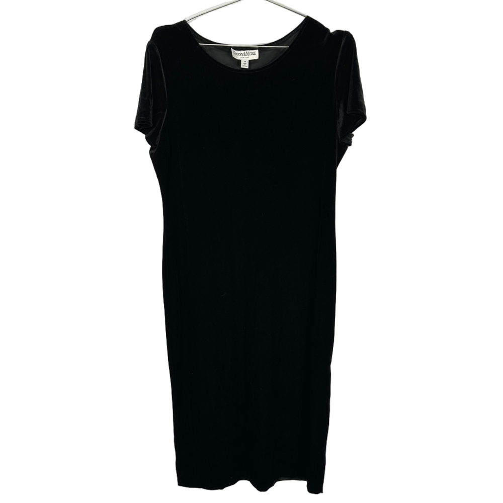 1990's Vintage Velvet‎ Goth Maxi T-shirt Dress 18